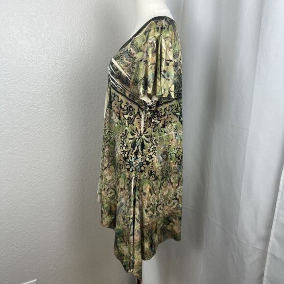 Y2K World Unity Top Womens XXL Green Boho Fairygrunge Artsy Psychedelic READ - Picture 3 of 12